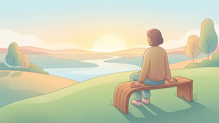 Illustration of a person watching a hopeful sunrise symbolizing anaplastic astrocytoma survival outlook