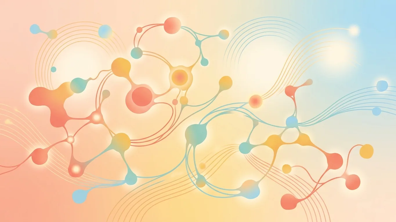 Abstract illustration of a connected network symbolizing finding and joining a glioblastoma clinical trial